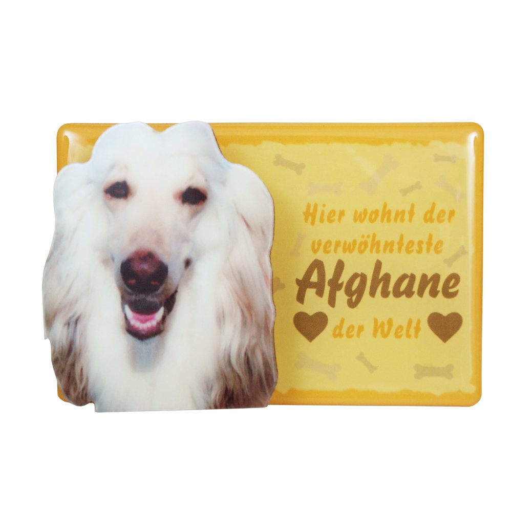 Tiermagnet Zettelhalter 3D Afghane Hundemagnet Magnet
