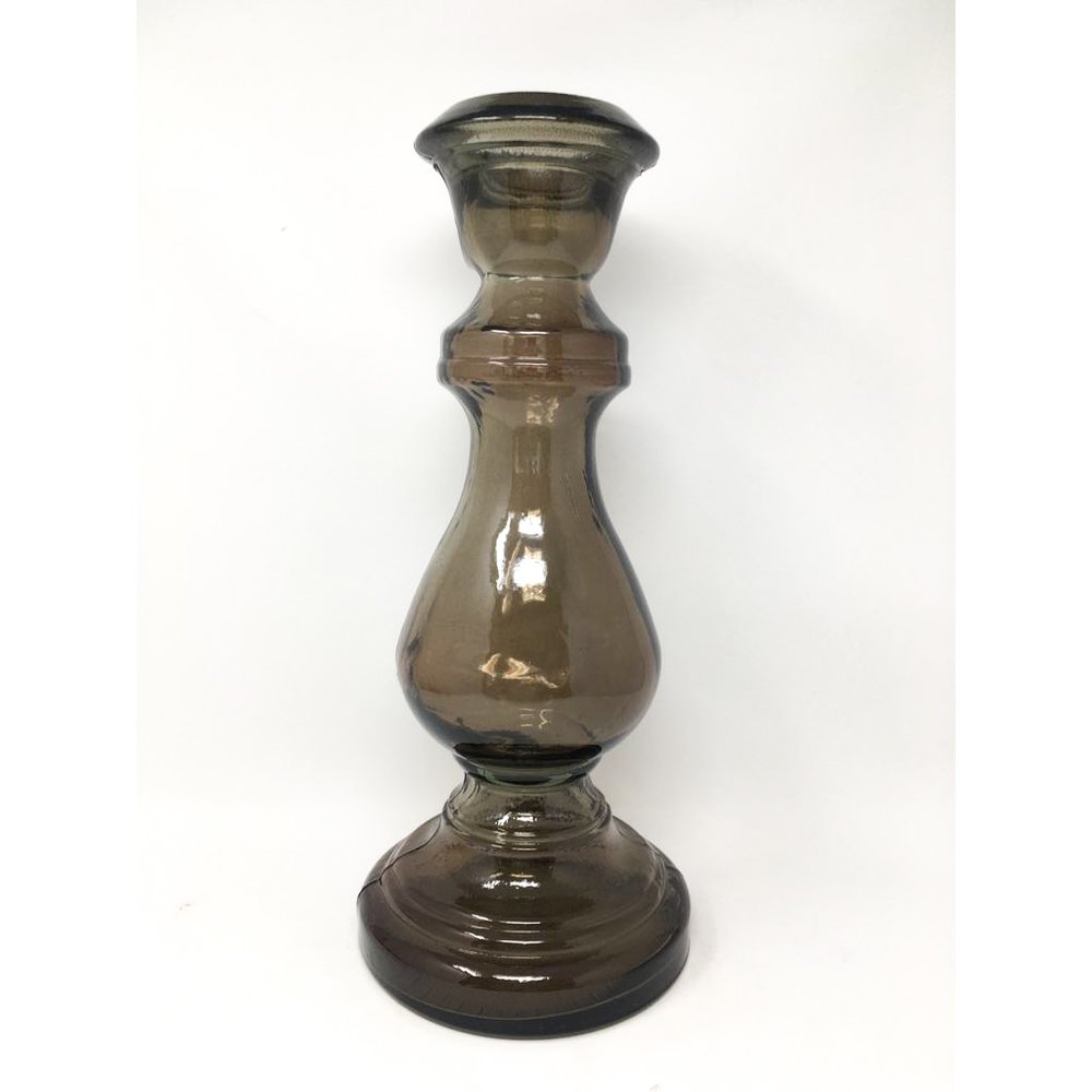 Kerzenständer Kerzenhalter Leuchter / Vase Orion recyceltes Glas · taupe 