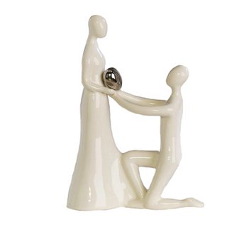 Designer-Skulptur Figur Der Antrag - Hochzeit Verlobung Liebe Ehe Sag Ja