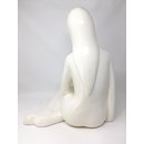 Figur "Ella" aus Keramik · cremeweiß · glasiert sitzendes Mädchen Höhe 45 cm Deko Dekofigur