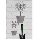 Wandhaken Blumentopf Metall grau-silber, 2  Haken Aufhänger Garten Gartendeko Wanddeko