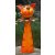 Zaunhänger Katze orange/gelb. Metall H.30cm