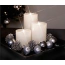 Tischdekoration Kerzenset "El Candle" 3-teilig, Echtwachs-Kerzen weiss