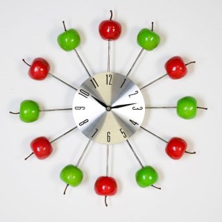 Moderne Uhr Apple rot / grün Wanduhr