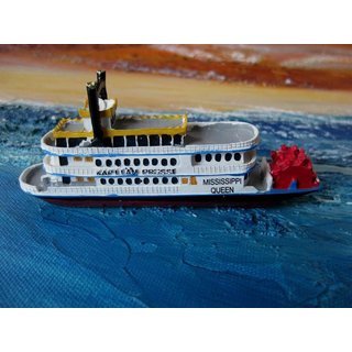 Schiffsmodell Raddampfer Mississippi Queen Miniatur Boot Schiff ca. 12 cm