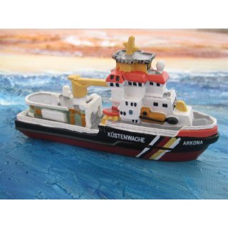 Schiffsmodell MS Küstenwache Arkona Miniatur Boot Schiff ca. 12 cm