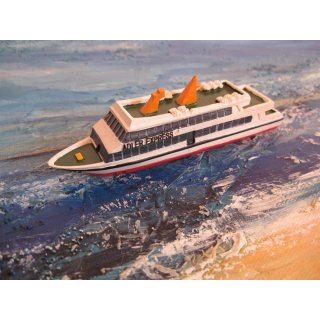 Schiffsmodell MS Adler Express Miniatur Boot Schiff ca. 12 cm