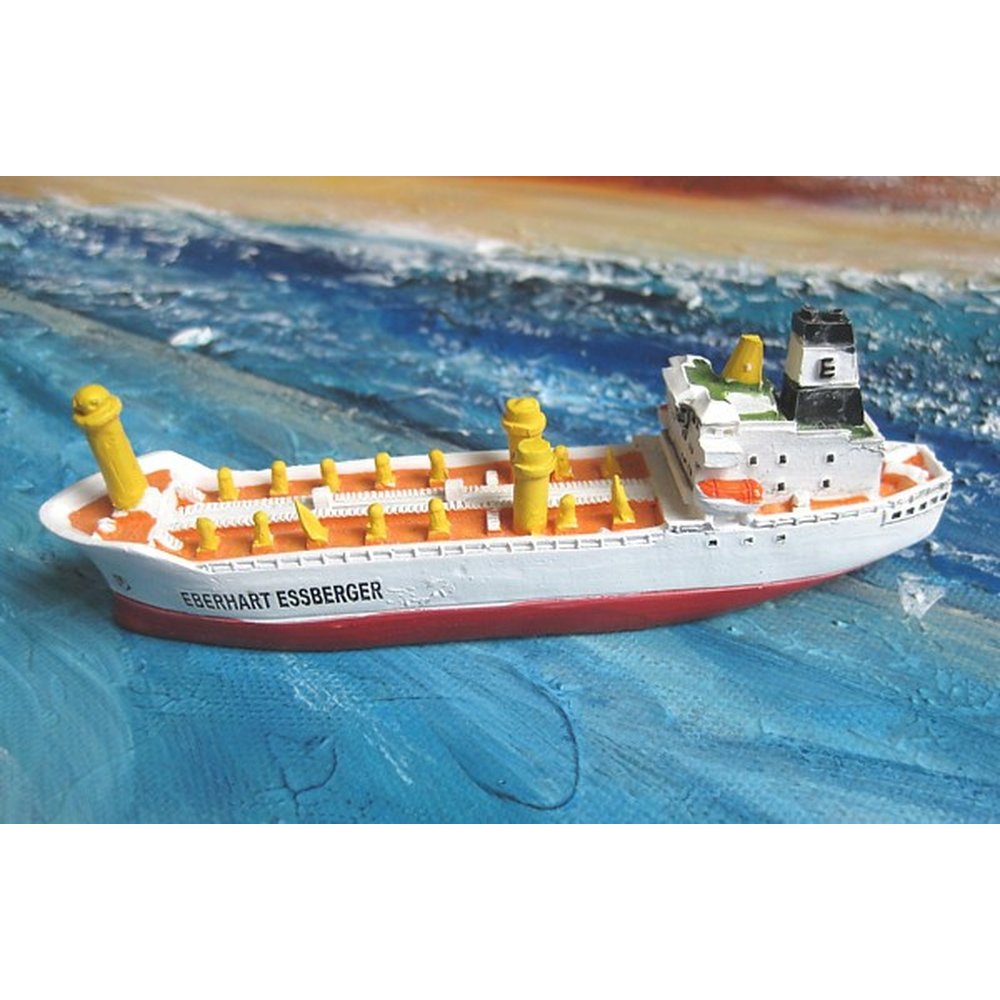 Schiffsmodell Eberhart Essberger Miniatur Boot Schiff Tanker ca. 12 cm