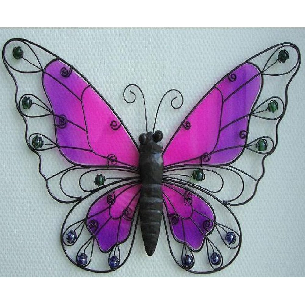 Wanddeko Schmetterling lila Wanddekoration Garten Butterfly