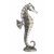 Seepferdchen Skulptur Jack Poly cremefarbene Emaille-Figur auf silberner Basis im Antikfinish