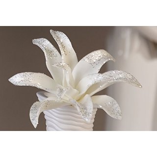 Foam Flower Diamond weiß mit Glitzer Dekoblume Blume Kunstblume