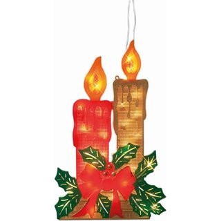 Doppelsilhouette Kerzen Weihnachten Fensterdeko 20 klare Minilichter ca. 43 x 27 cm