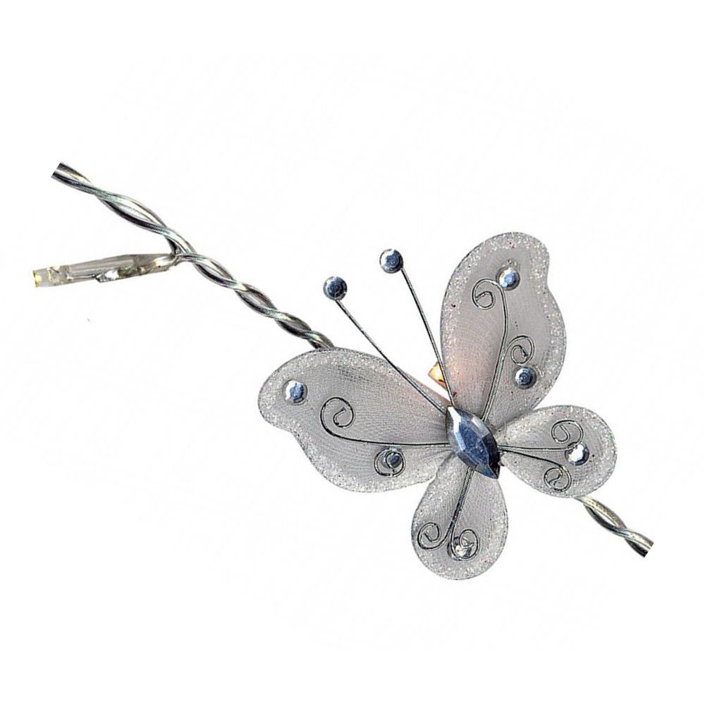 LED-Lichterkette Butterfly-Battery 8tlg.ca.1,7m 8 weisse Schmetterlinge 16 warmwhite LED batterie