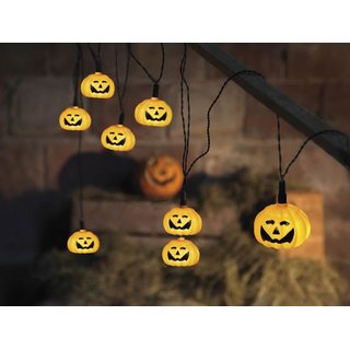 LED-Partylichterkette Halloween Pumpkin 8tlg. orange Kürbisse coolwhite LED m. Trafo outdoor