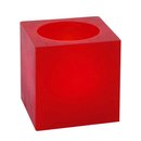 3er LED-Wachskerzenset Farbe : rot Würfel ca. 5 x 5 cm