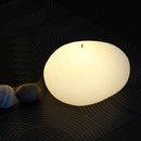 LED-Tischdekoration Stone Wax weiss ca. 7 5 x 12 cm