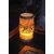 LED-Leuchtkerze mit Echtwachs flackernd gothische Ornamente Timer ca.15 x 9 cm