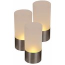 LED-Windlichter 3er Set flackernd Glass / Metall je ca.10...