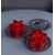 LED-Wachsteelichter 2 teilig Sternenform Glitzerrand ca.5 3 x 9 cm rot Timer