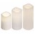 3er LED-Kunststoff-Kerzenset mit Fernbedienung Timerfunktion ca.11 5/15/18x 9cm