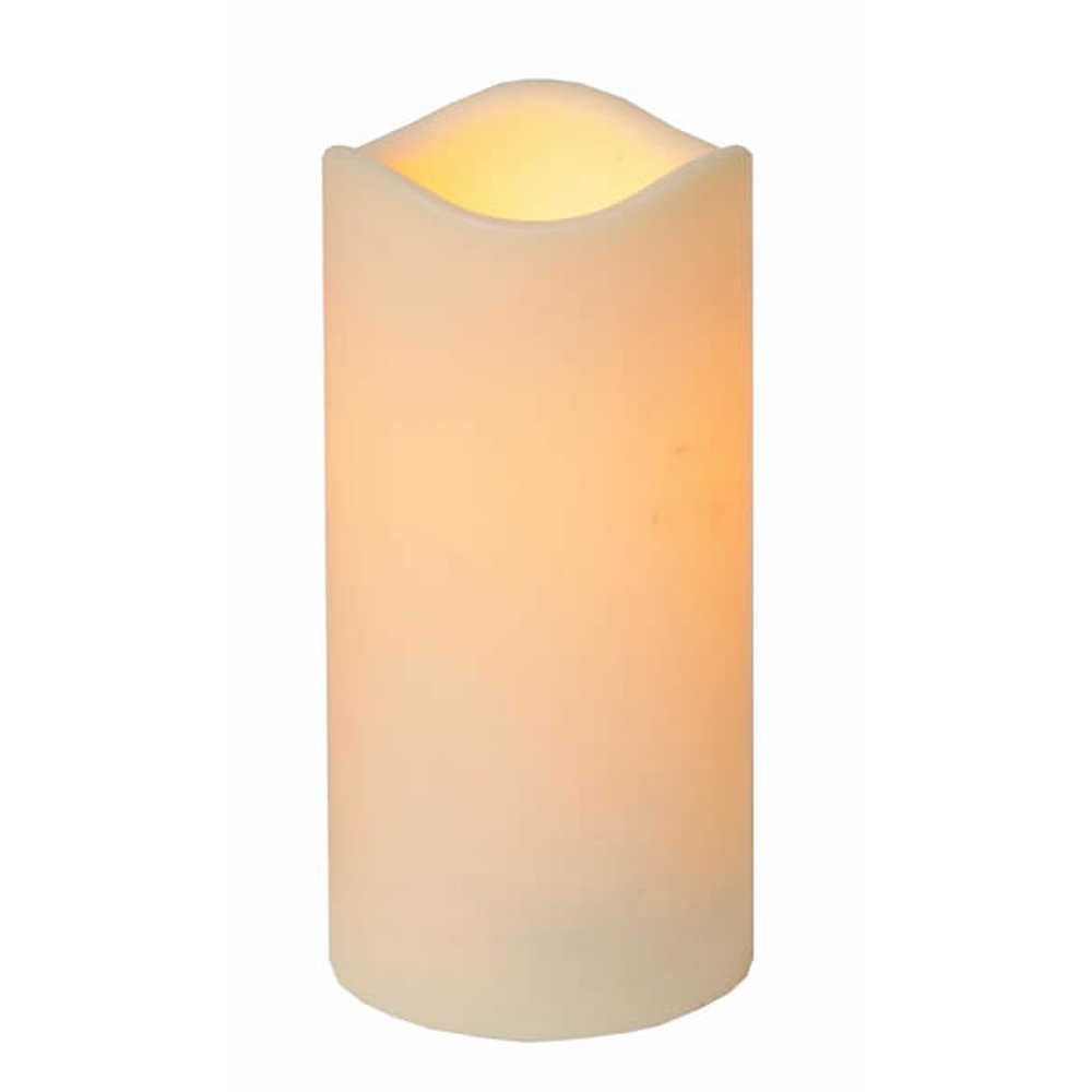 LED-Leuchtkerze aus Kunststoff flackernd ca.15 x 7 5 cm Timer batteriebetr. amber outdoor