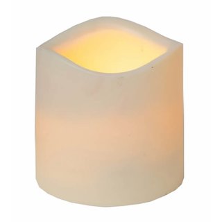 LED-Leuchtkerze aus Kunststoff flackernd ca.7 5 x 7 5 cm Timer batteriebetr. amber outdoor