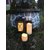 LED-Leuchtkerze aus Kunststoff flackernd ca.7 5 x 7 5 cm Timer batteriebetr. amber outdoor