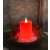 LED-Leuchtkerze mit Echtwachs flackernd rot Timer Try-Me Funktion ca. 12 x 8 cm Batter