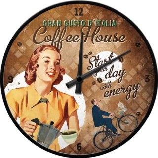 Wanduhr Durchmesser 31 cm " Coffee House Lady "