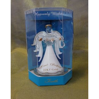 Glasfigur Engel Angel Faith Schutzengel auf Spiegel in Geschenkpackung Glaube...