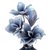 Casablanca Foam Flower - Flori - blau/Weiss gew. Länge 90cm - mit 4 Blüten