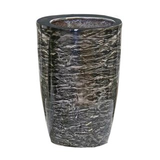 Design-Vase/Sektkühler Silent aus Aluminium · schwarz in Marmor-Optik Höhe 24cm
