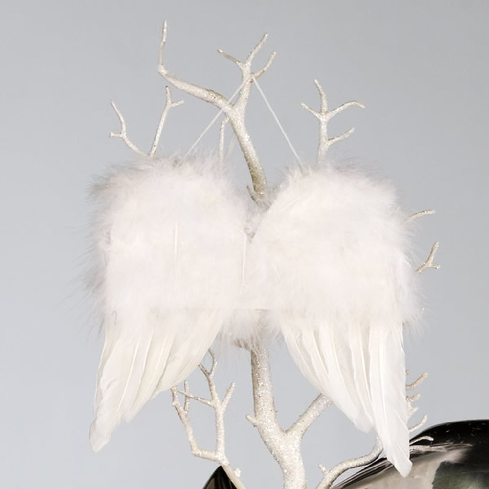 Engelflügel Engel Flügel mit Federn weiß Weihnachten Advent Angel