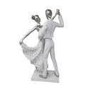 Tanzpaar Skulptur 38cm elegant matt-weiss tanzen Leidenschaft hobby