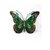 Wanddeko Schmetterling grün glänzend Metall Gartendeko