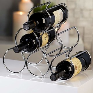Weinflaschenständer verchromt für 6 Flaschen Weinliebe Wein Weinflaschenhalter Flaschenhalter Vine