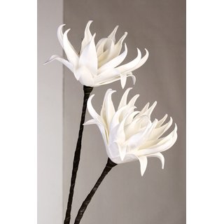 Foam Flower weiß mit 2 Blüten Blume Dekoblume Kunstblume